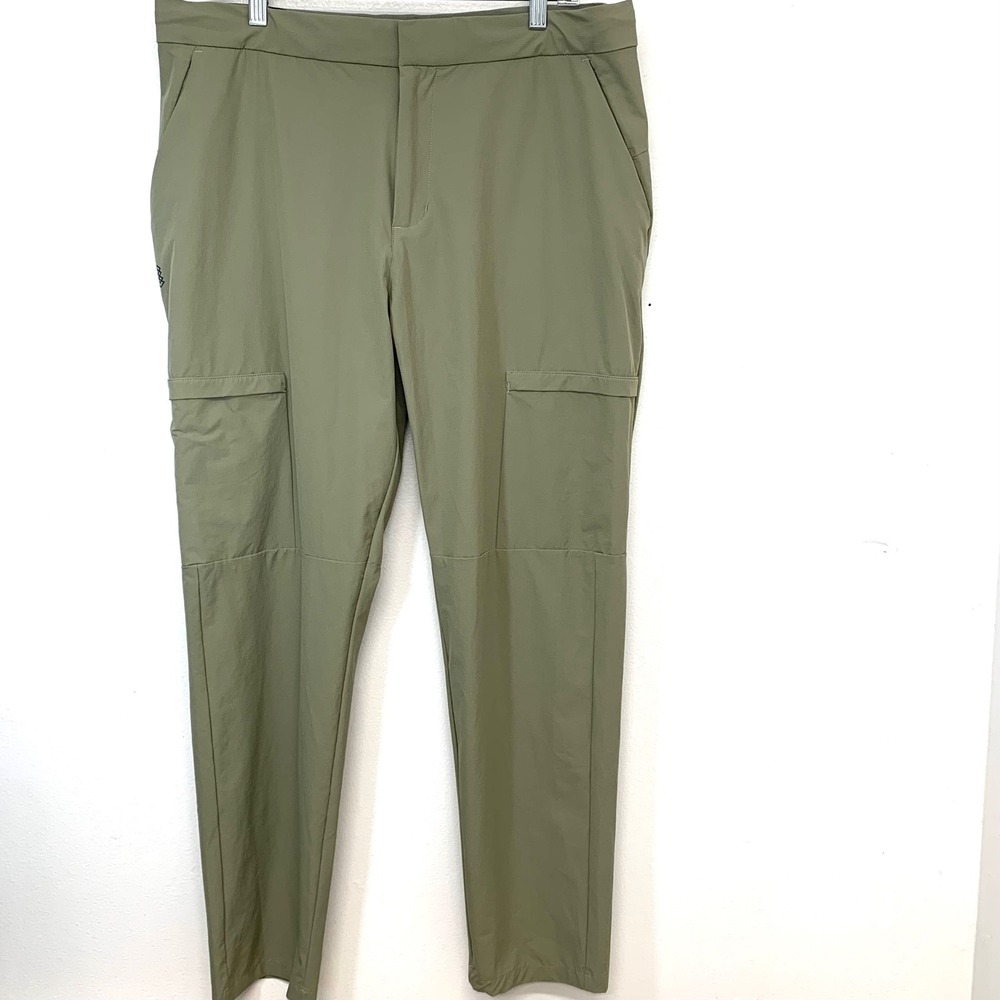 FLX Mens Cargo Hiking Utility Pants Green Large Stretch Tapered Outdoor Gorpcore
